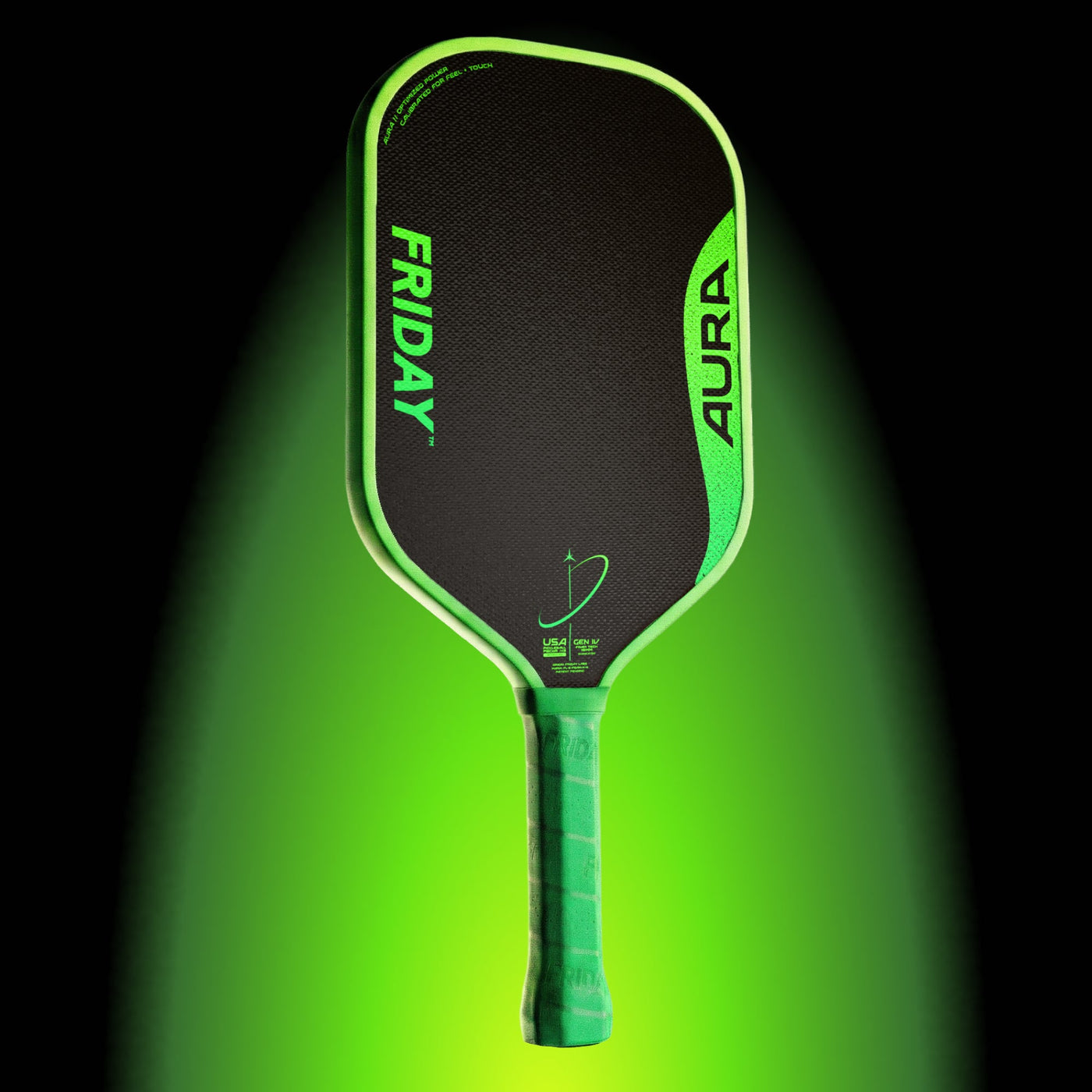 Friday Aura Hybrid 16mm pickleball paddle — Green (Terra)